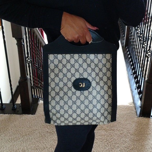 Gucci Handbags - Blue Vintage Gucci Tote Handbag Purse Monogram